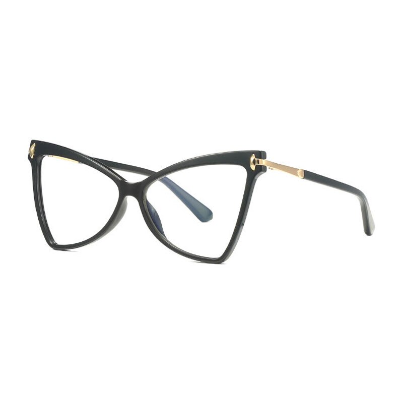 Hotony Women's Full Rim Cat Eye TR 90 Frame Eyeglasses 2077 Full Rim Hotony black  