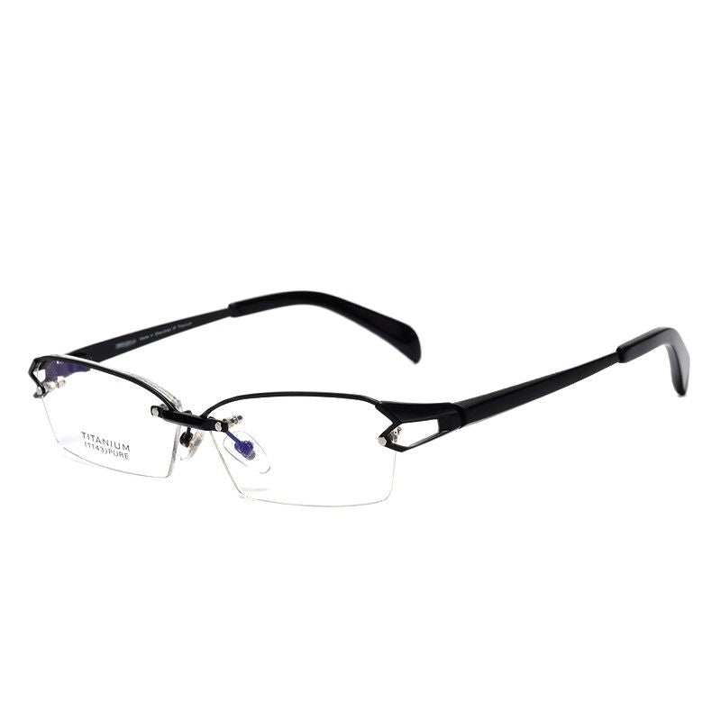 Chashma Ottica Men's Semi Rim Irregular Square Titanium Eyeglasses 1143 Semi Rim Chashma Ottica   