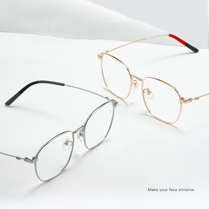 Yimaruili Unisex Full Rim Titanium Frame Eyeglasses 7525 Full Rim Yimaruili Eyeglasses   