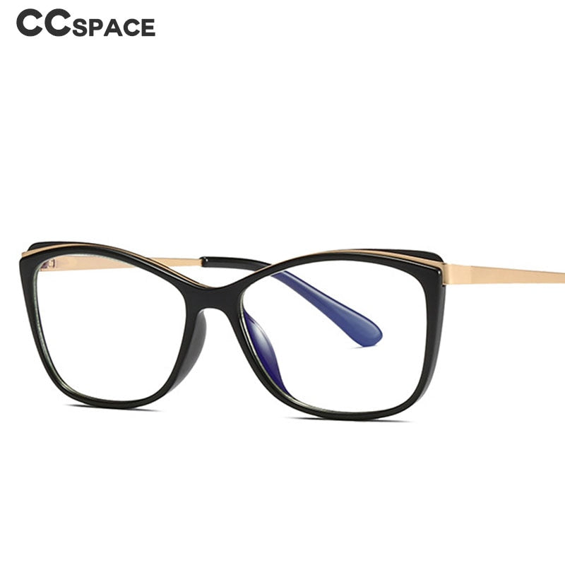 CCspace Women's Full Rim Rectangle Cat Eye Frame Eyeglasses 49399 Full Rim CCspace   