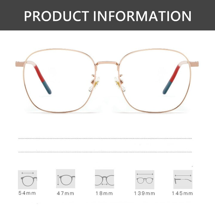 Yimaruili Unisex Full Rim Titanium Frame Eyeglasses 7525 Full Rim Yimaruili Eyeglasses   