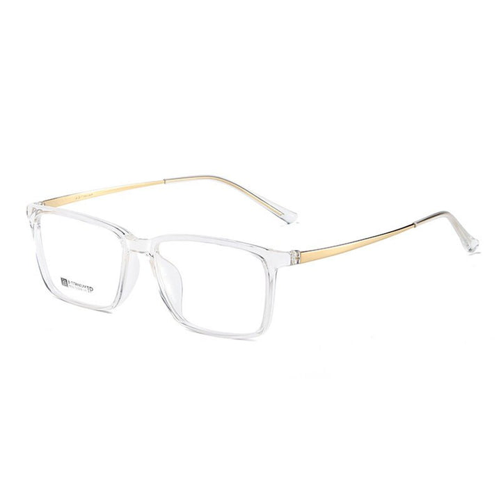 Hotochki Men's Full Rim Beta Titanium Frame Rectangular Eyeglasses 7036 Full Rim Hotochki Gold  