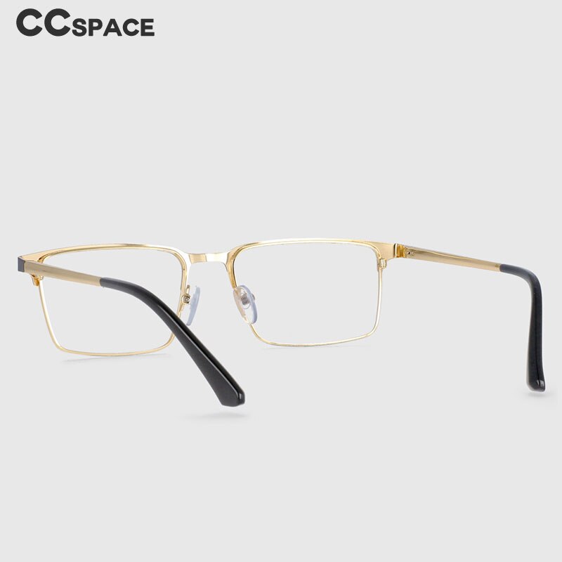 CCSpace Men's Full Rim Square Alloy Frame Eyeglasses 53946 Full Rim CCspace   