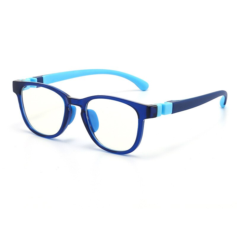 Yimaruili Unisex Children's Full Rim Silicone Frame Eyeglasses KF8509 Full Rim Yimaruili Eyeglasses Dark Blue  