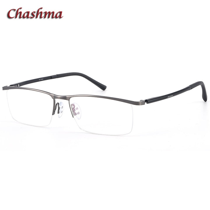Chashma Ochki Men's Semi Rim Square Alloy Eyeglasses 9218 Semi Rim Chashma Ochki Gray  