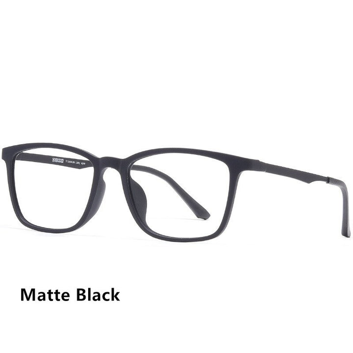 Yimaruili Men's Eyeglasses Square Ultra Light Titanium Y8808 Frame Yimaruili Eyeglasses Matte Black  