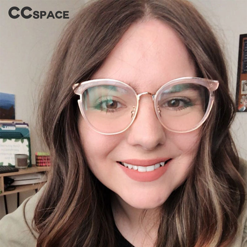 CCSpace Women's Full Rim Cat Eye Alloy Frame Eyeglasses 45376 Full Rim CCspace   