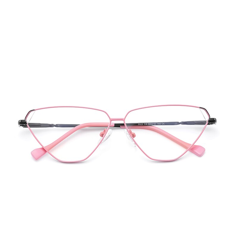 Gmei Women's Full Rim Alloy Cat Eye Frame Eyeglasses 3023 Full Rim Gmei Optical C3 Pink  