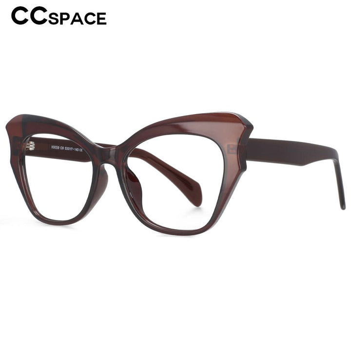 CCSpace Women's Full Rim Oversized Cat Eye Tr 90 Titanium Frame Eyeglasses 53814 Full Rim CCspace   