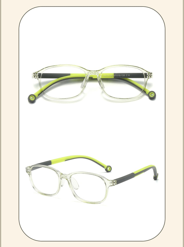 KatKani Children's Unisex Full Rim Silicone Frame Anti Blue Light Eyeglasses Tr17146 Full Rim KatKani Eyeglasses   