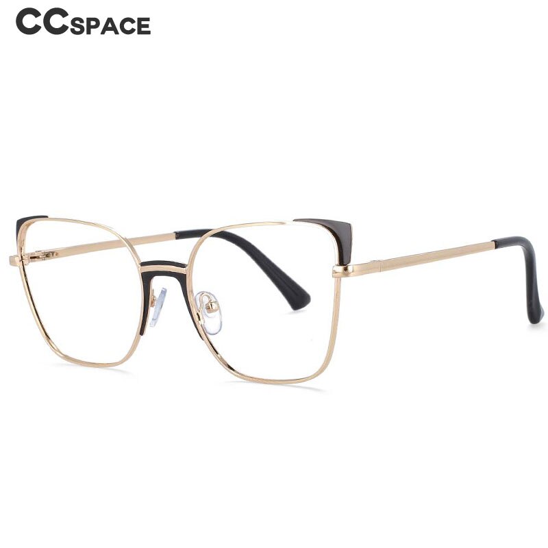 CCSpace Women's Full Rim Rectangle Cat Eye Alloy Frame Eyeglasses 53587 Full Rim CCspace   