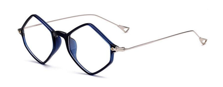 Cubojue Women's Full Rim Hexagon Tr 90 Titanium Eyeglasses Full Rim Cubojue Blue anti blue light 0 