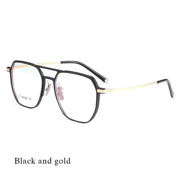 Hotochki Unisex Full Rim Titanium Alloy IP Plated Frame Eyeglasses Full Rim Hotochki   