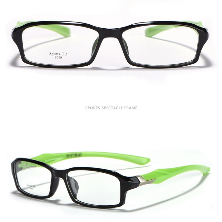 Yimaruili Men's Full Rim TR-90 Resin Sport Frame Eyeglasses 6059 Sport Eyewear Yimaruili Eyeglasses Black Green  
