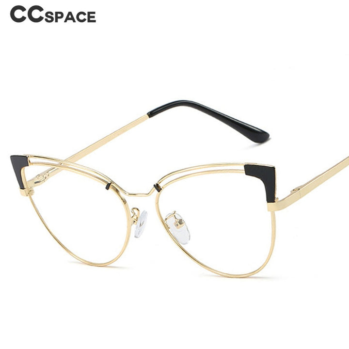 CCSpace Full Rim Cat Eye Alloy Frame Eyeglasses 48297 Full Rim CCspace   
