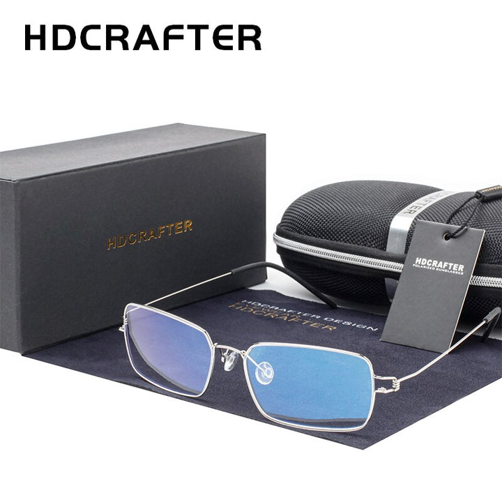 Hdcrafter Unisex Full Rim Rectangle Titanium Alloy Screwless Frame Eyeglasses 28606 Full Rim Hdcrafter Eyeglasses   