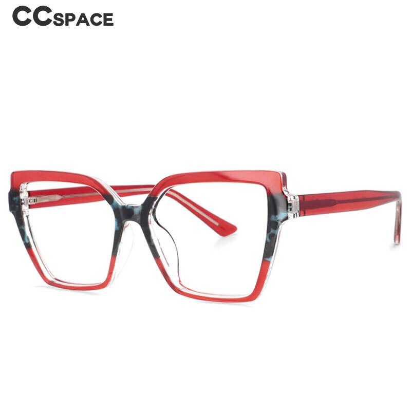 CCspace Women's Full Rim Oversized Square Cat Eye Tr 90 Titanium Frame Eyeglasses 53683 Full Rim CCspace   