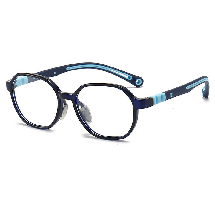 Oveliness Unisex Children's Full Rim Round Tr 90 Titanium Eyeglasses Trd103 Full Rim Oveliness c3 blue  