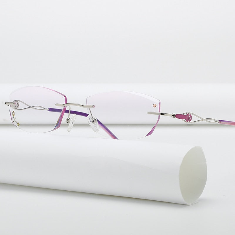 Zirosat 2378 Women's Eyeglasses Rimless Gold Glasses Rimless Zirosat   