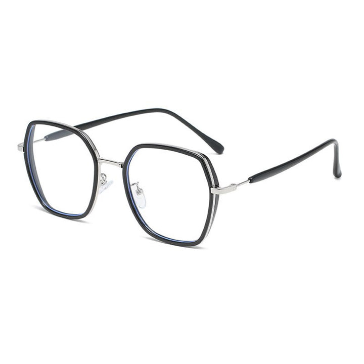 Hotony Unisex Full Rim Polygon Alloy Frame Eyeglasses 1962 Full Rim Hotony   