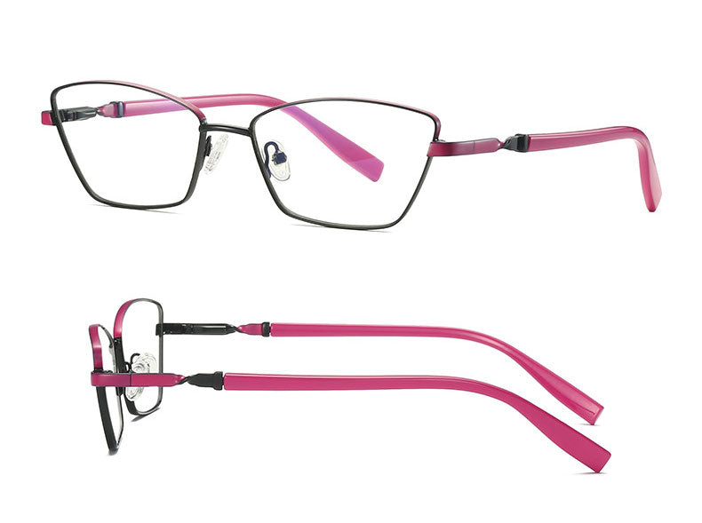 Hotony Women's Full Rim Cat Eye Alloy Front Frame Eyeglasses 3012 Full Rim Hotony   