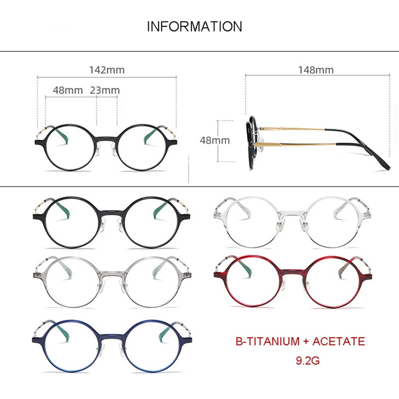 Aissuarvey Full Round Rim Titanium Acetate Frame Eyeglasses Unisex Frame Aissuarvey Eyeglasses   