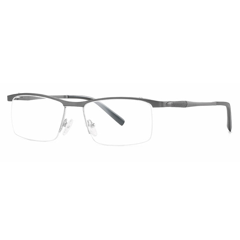 Hotony Unisex Semi Rim Square Alloy Frame Eyeglasses 6303 Semi Rim Hotony gray  