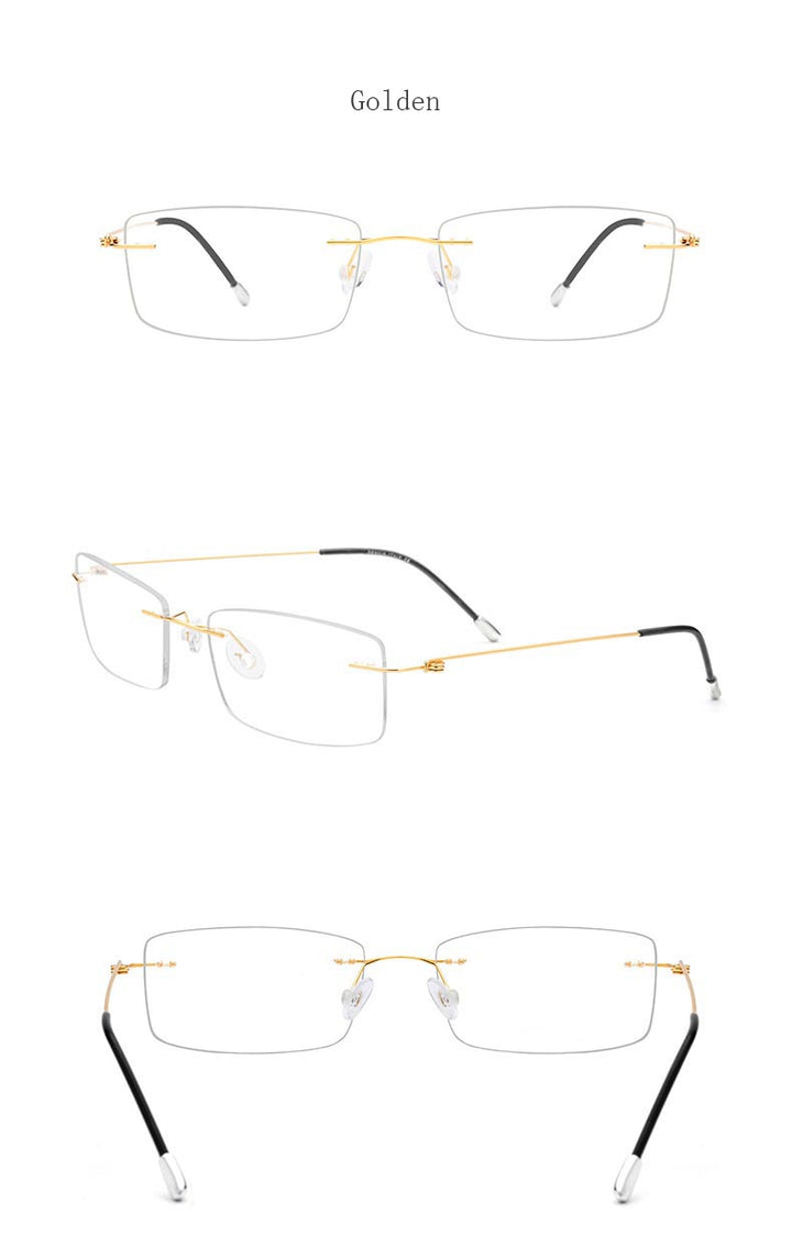 Hdcrafter Women's Rimless Rectangle Titanium Frame Eyeglasses P8361 Rimless Hdcrafter Eyeglasses   