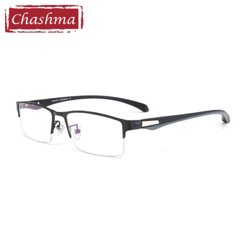 Chashma Ottica Men's Semi/Full Rim Square Alloy Eyeglasses 66071/66085 Full Rim Chashma Ottica Black Half Frame  