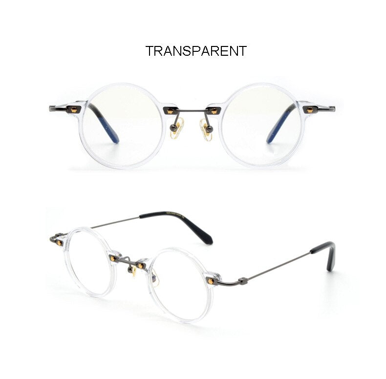 Unisex Acetate Metal Small Round Full Rim Frame Eyeglasses Full Rim Aissuarvey Eyeglasses   
