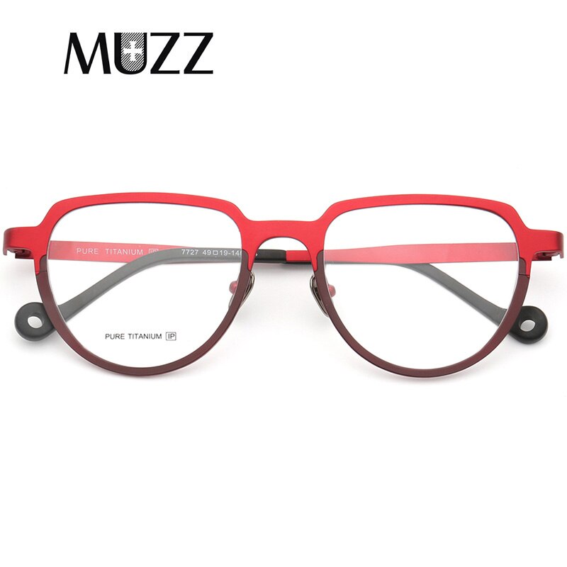 Muzz Women's Full Rim Square Round Titanium Frame Eyeglasses T7727 Full Rim Muzz C4  