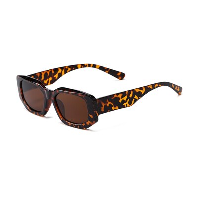Ralferty Women's Sunglasses Irregular Shadows Y2k W95300 Sunglasses Ralferty C1 Leopard-Brown As picture 