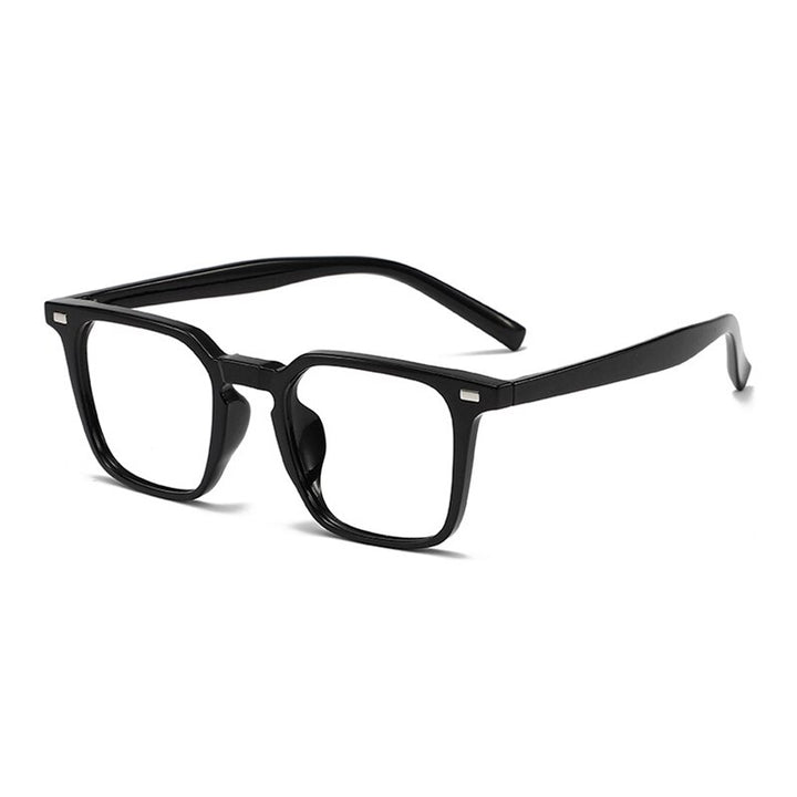Handoer Unisex Full Rim Round Square Tr 90 Eyeglasses 280 Full Rim Handoer Shinny Black  