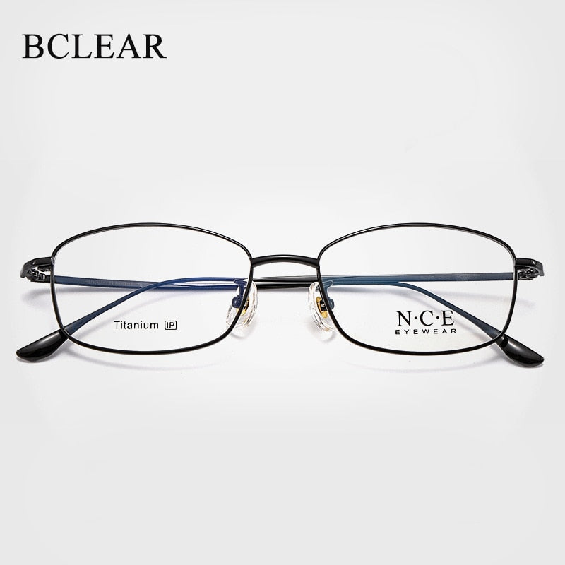 Bclear Men's Full Rim Square Titanium Eyeglasses SC8508 Full Rim Bclear black  