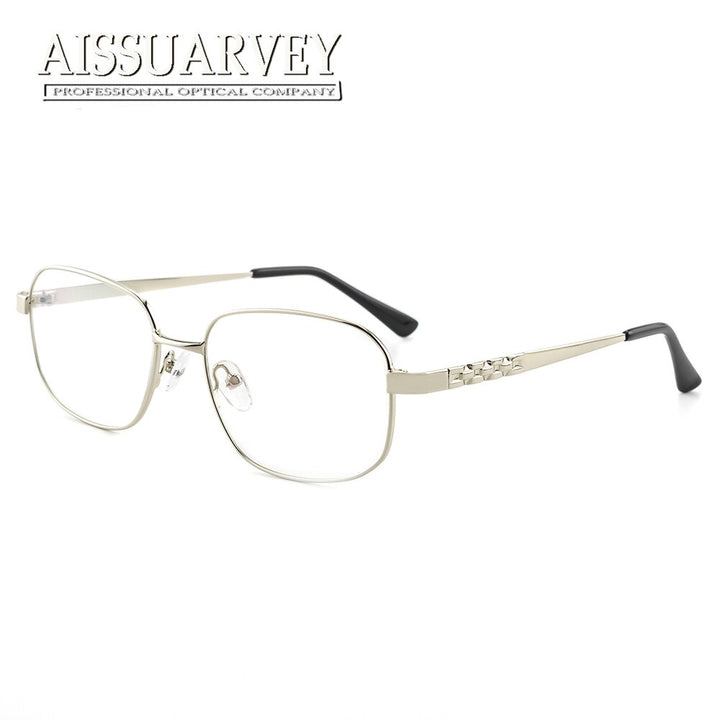 Aissuarvey Men's Full Rim Alloy Frame Eyeglasses Rectangular As3003 Full Rim Aissuarvey Eyeglasses Silver  