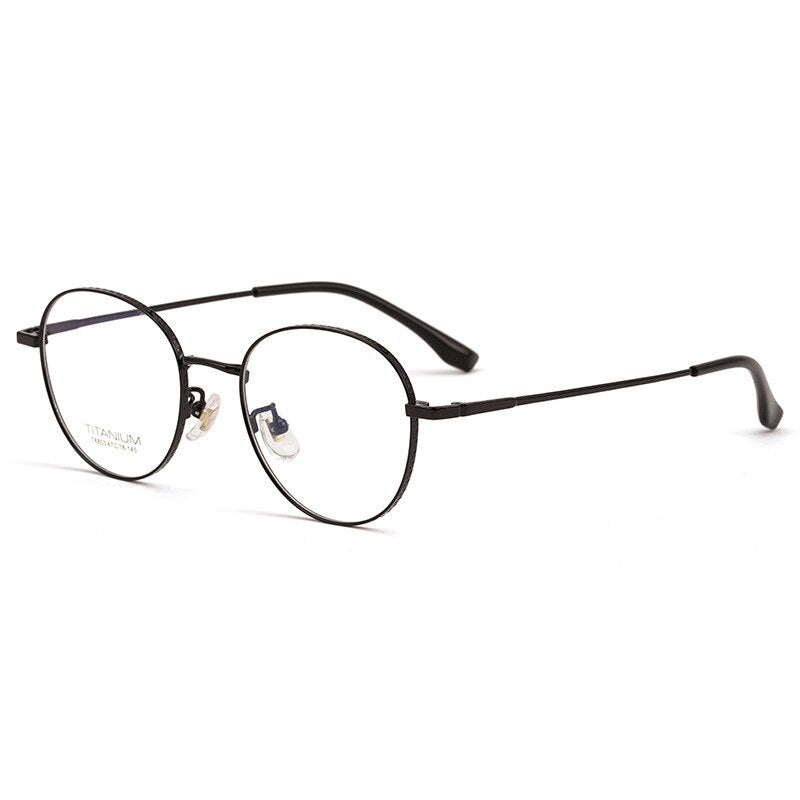 Aissuarvey Round Full Titanium Rim Frame Unisex Eyeglasses Frame Aissuarvey Eyeglasses black  