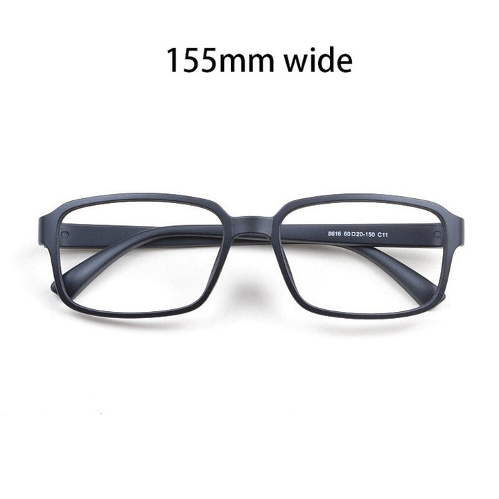 Men's Eyeglasses Square 155mm Oversized Frame Tr90 Frame Cubojue shiny black no function lens 0 