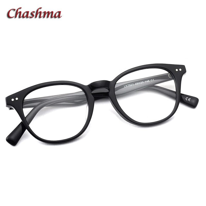 Chashma Ottica Unisex Full Rim Round Square Acetate Eyeglasses 7921 Full Rim Chashma Ottica C1  