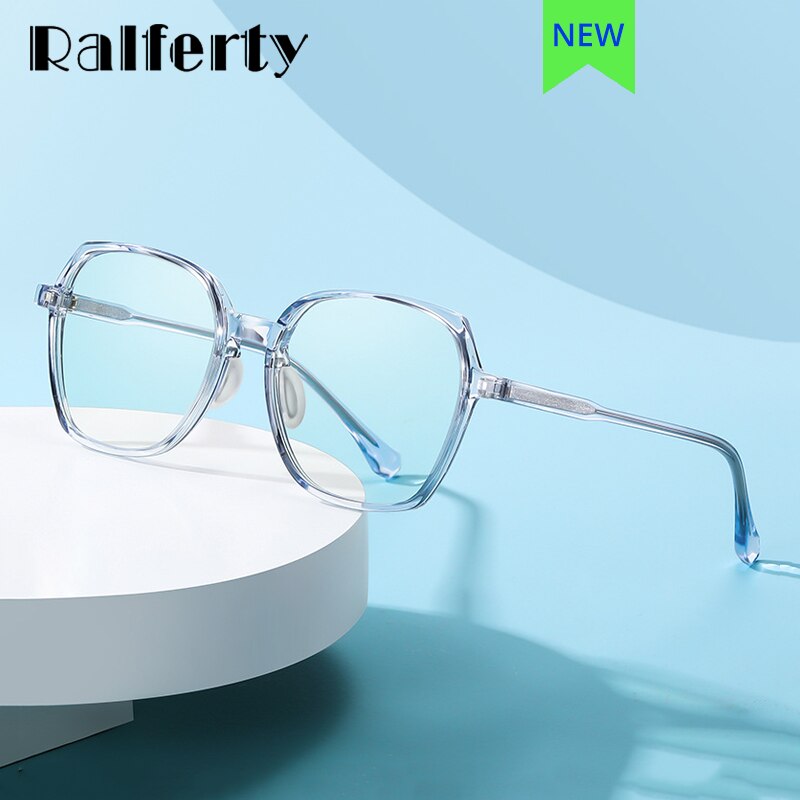 Ralferty Unisex Eyeglasses Anti-glare Big Square Anti Blue Light D208 Anti Blue Ralferty   