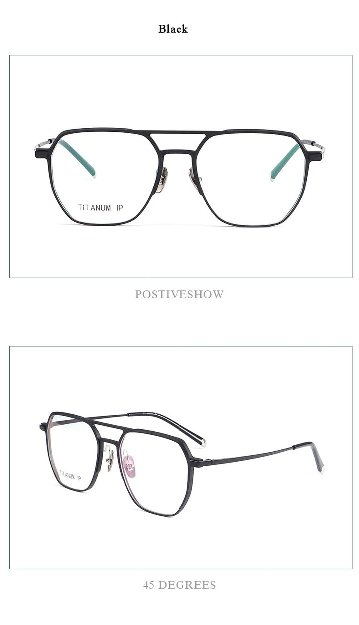 Hotochki Unisex Full Rim Titanium Alloy IP Plated Frame Eyeglasses Full Rim Hotochki   