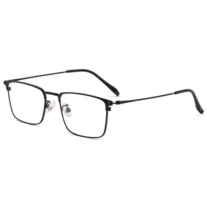 Yimaruili Men's Full Rim Square Two Tone Titanium Plated Frame Eyeglasses Y0606 Full Rim Yimaruili Eyeglasses Black  