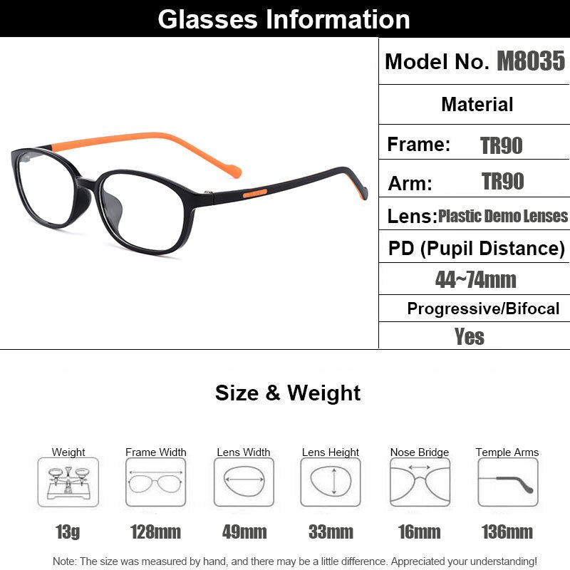 Gmei Women's Eyeglasses Ultralight Tr90 Small Face M8035 Full Rim Gmei Optical   