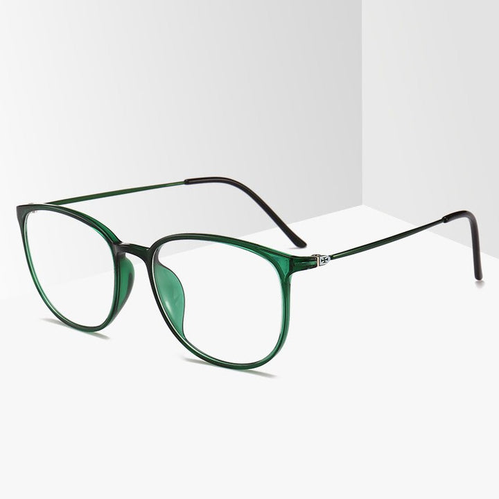Unisex Full Rim Eyeglasses Ultra-Light TR90 Frame 2212 Full Rim Bclear green  