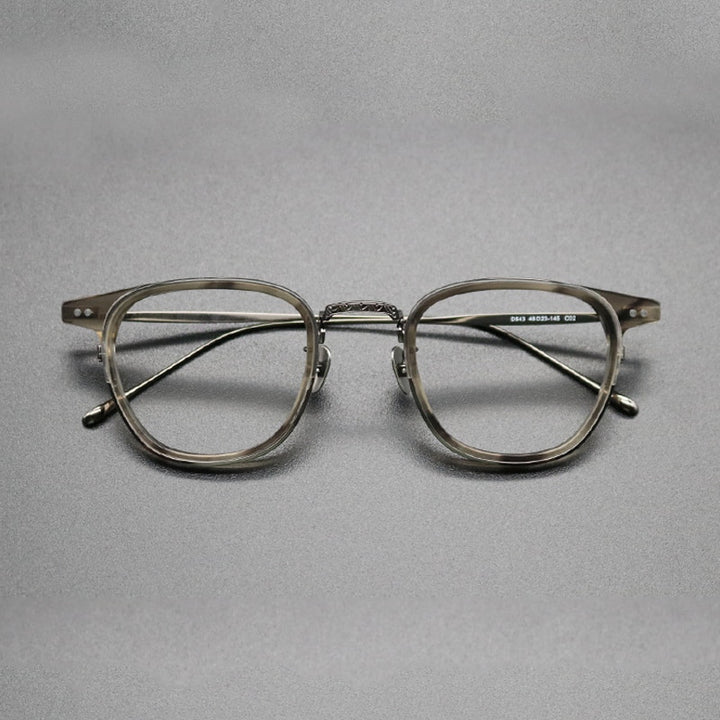 Gatenac Unisex Full Rim Square Titanium Acetate Frame Eyeglasses – FuzWeb