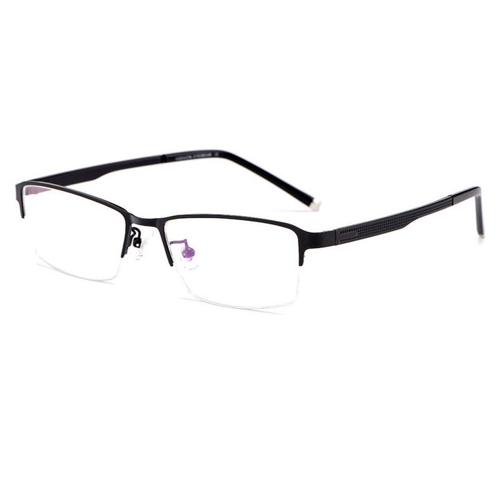 Hotochki Men's Semi Rim Rectangular Alloy Frame Eyeglasses 3095 Semi Rim Hotochki black  
