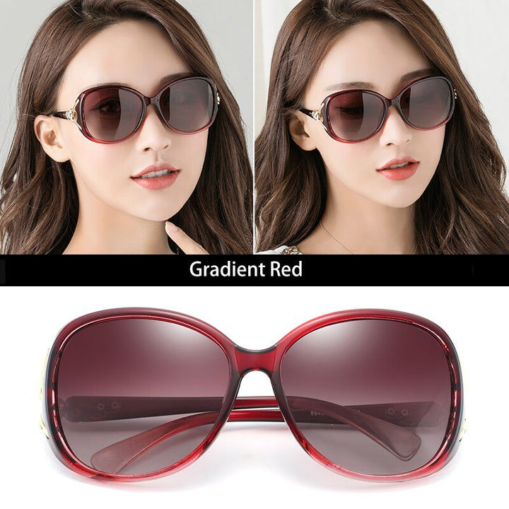 Aidien Women's Polycarbonate Frame Sunglasses Customizable Lenses 8842 Sunglasses Aidien Gradient Red 0 