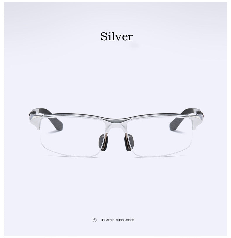 Yimaruili Men's Semi Rim Aluminum Magnesium Rectangular Frame Eyeglasses Y3121 Semi Rim Yimaruili Eyeglasses   