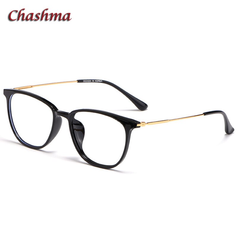 Chashma Ochki Unisex Full Rim Square Tr 90 Titanium Alloy Eyeglasses 1002 Full Rim Chashma Ochki Black Gold  