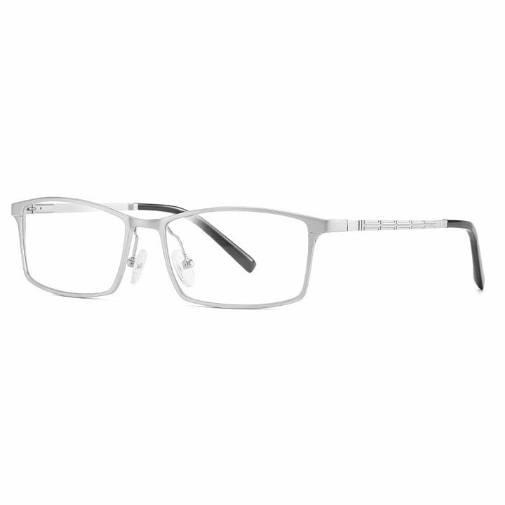 Hotochki Unisex Full Rim Alloy Frame Square Eyeglasses 6300 Full Rim Hotochki Silver  