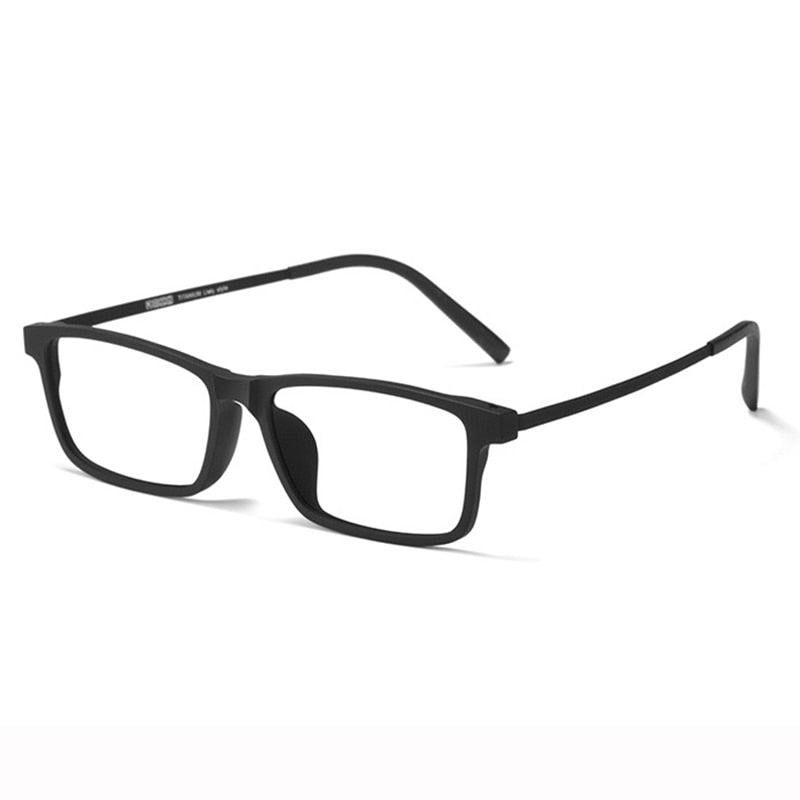 Hotony Unisex Full Rim Rectangle Titanium Frame Eyeglasses  8836x Full Rim Hotony black  